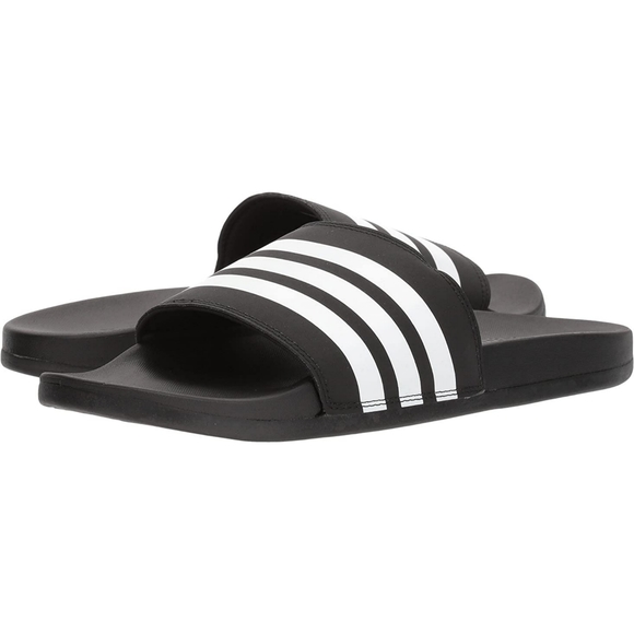 Adidas Men's Adilette CF + logo Slides, Black, 11 - Picture 1 of 8